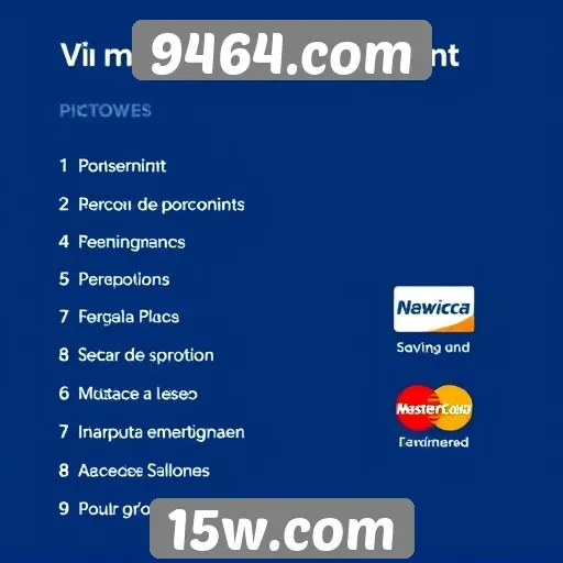 Métodos de pagamento disponíveis em 9464.com
